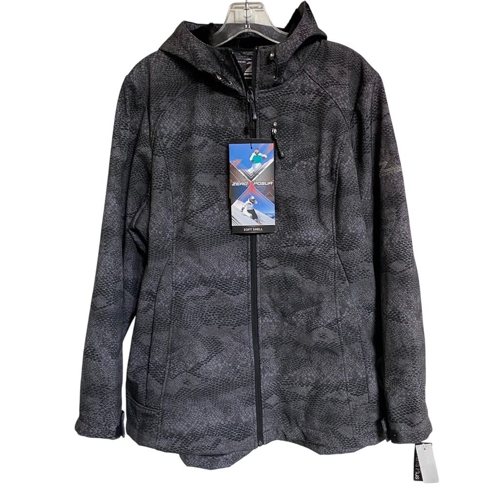 ZeroXposur Women's Black Gray Textured  Jacket with Hood